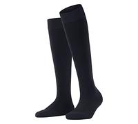 FALKE Damen Kniestrumpf - ClimaWool, lange Socken, einfarbig Schwarzblau 41-42