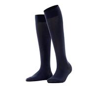 FALKE Damen Kniestrümpfe Cotton Touch W Kh Baumwolle lang einfarbig 1 Paar, Blau Dark Navy 6370, 39-42
