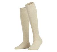 FALKE Damen Kniestrümpfe Family W Kh nachhaltige Baumwolle lang einfarbig 1 Paar, Beige Sand Melange 4659, 35-38