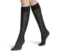 FALKE Damen Kniestrümpfe Matt Deluxe 20 Fein 20 DEN transparent einfarbig 1 Paar, Grau (Graphite 3146), 35-38