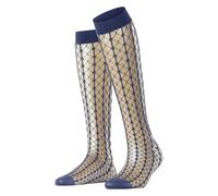 FALKE Damen Kniestrümpfe Paradise Net W Kh transparent gemustert 1 Paar, Blau Smoky Blue 6483, 39-42