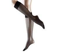 FALKE Damen Kniestrümpfe Pure Shine 15 DEN, Transparente, Leicht Glänzend, 1 Paar, Schwarz (Black 3009), Größe: 39-42