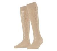 FALKE Damen Kniestrümpfe Pure Shore W Kh transparent gemustert 1 Paar, Hautfarben Porcelain 4106, 39-42