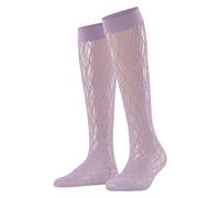 FALKE Damen Kniestrümpfe Pure Shore W Kh transparent gemustert 1 Paar, Lila Misty 8972, 35-38