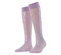 FALKE Damen Kniestrümpfe Pure Shore W Kh transparent gemustert 1 Paar, Lila Misty 8972, 35-38