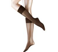 FALKE Damen Kniestrümpfe Seidenglatt 15 DEN, Transparente, Leicht Glänzend, 1 Paar, Grau (Anthracite 3529), Größe: 35-38
