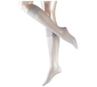 FALKE Damen Kniestrümpfe Seidenglatt 15 DEN, Transparente, Leicht Glänzend, 1 Paar, Grau (Silver 3290), Größe: 35-38