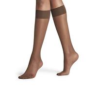 FALKE Damen Kniestrümpfe Seidenglatt 15 DEN W KH Transparent einfarbig 1 Paar, Braun (Coffee 5309), 35-38