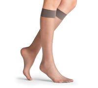 FALKE Damen Kniestrümpfe Seidenglatt 15 DEN W Kh transparent einfarbig 1 Paar, Grau Iron 3274, 39-42