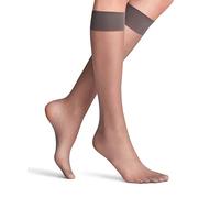 FALKE Damen Kniestrümpfe Seidenglatt 15 DEN W KH Transparent einfarbig 1 Paar, Grau (Platinum 3903), 39-42