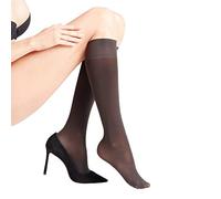 FALKE Damen Kniestrümpfe Seidenglatt 40 Den 2er Pack, Größe:39-42, Farbe:Black (3009)