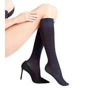 FALKE Damen Kniestrümpfe Seidenglatt 40 DEN, Semi-Blickdicht, Leicht Glänzend, 1 Paar, Blau (Marine 6179), Größe: 39-42