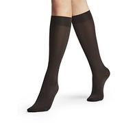 FALKE Damen Kniestrümpfe Seidenglatt 40 DEN W KH halb-blickdicht einfarbig 1 Paar, Grau (Anthracite 3529), 39-42