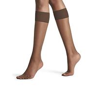 FALKE Damen Kniestrümpfe Shelina 12 DEN W KH Ultra-Transparent einfarbig 1 Paar, Braun (Coffee 5309), 39-42