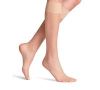 FALKE Damen Kniestrümpfe Shelina 12 DEN W Kh ultra-transparent einfarbig 1 Paar, Hautfarben Powder 4169, 39-42