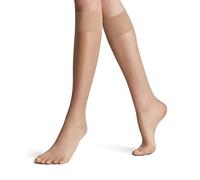 FALKE Damen Kniestrümpfe Shelina 12 DEN W Kh ultra-transparent einfarbig 1 Paar, Hautfarben Sun 4299, 35-38