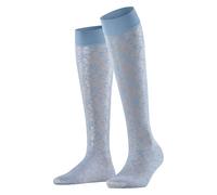 FALKE Damen Kniestrümpfe Soft Spell 15 DEN W Kh transparent gemustert 1 Paar, Blau Sky Blue 6876, 35-38