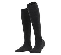 FALKE Damen Kniestrümpfe Softmerino W Kh Wolle Baumwolle lang einfarbig 1 Paar, Grau Anthracite Melange 3089, 39-40