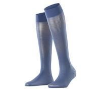 FALKE Damen Kniestrümpfe Sun Blind 25 DEN W Kh transparent gemustert 1 Paar, Blau Smoky Blue 6483, 35-38