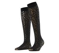 FALKE Damen Kniestrümpfe Wild Breed 20 DEN W Kh transparent gemustert 1 Paar, Schwarz Black 3009, 39-42