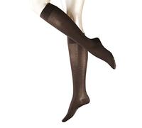 FALKE Damen Kniestrümpfe Cotton Touch W KH Baumwolle lang einfarbig 1 Paar, Braun (Dark Brown 5239), 39-42