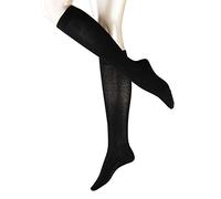 FALKE Damen Kniestrumpf Family 2er Pack, Größe:35-38;Farbe:Black (3009)