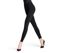 FALKE Damen Leggings Cotton Seamless Baumwolle einfarbig 1 Stück, Blau (Marine 6179), XS 34-36