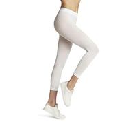 FALKE Damen Leggings Pure Matt 50 DEN Capri W LE halb-blickdicht einfarbig 1 Stück, Weiß (White 2209) neu - umweltfreundlich, S