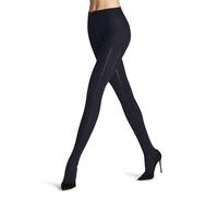 FALKE Damen Needlepoint W TI Baumwolle Wolle einfarbig 1 Stück Strumpfhose, Blau (Space Blue 6116), 40-42