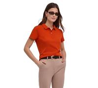 FALKE Damen Polohemd Basic Pique W Pl Baumwolle weich hautfreundlich bequem sehr leicht 1 Stück, Orange Red Clay 8095, M