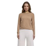 FALKE Damen Pullover Basic New Merino Crew Neck W Pu Wolle elegant klassisch für Business und Freizeit mit Rundhalsausschnitt 1 Stück, Braun Camel 5038, XL