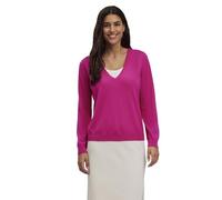 FALKE Damen Pullover Basic New Merino V-Neck W Pu Wolle elegant klassisch für Business und Freizeit mit V-Ausschnitt 1 Stück, Rosa Gloss 8550, S