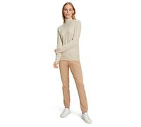 FALKE Damen Pullover Basic Roll Neck New Merino W Pu Wolle elegant klassisch für Business und Freizeit mit Rollkragen 1 Stück, Beige Melange 4043, M