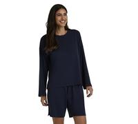 FALKE Damen Pullover Loungewear Crew Neck W L/s Pu Modal Baumwolle bequem komfortabel lässig Rundhalsausschnitt weich 1 Stück, Blau Space Blue 6116, XL/XXL