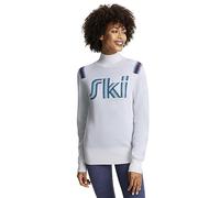 FALKE Damen Pullover Ski Mock Neck Pullover W PU Wolle schnelltrocknend 1 Stück, Weiß (Off-White 2040), M