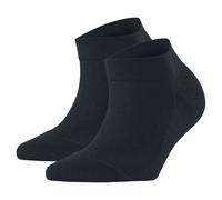 FALKE Damen Sneaker-Socken 2er Pack - Sensitive London, Baumwolle, Bündchen, Logo, einfarbig, kurz 39-42 Blau
