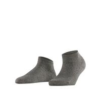 Falke Damen Sneakersocken Shiny Rib SN – Viskose, kurz, einfarbig – Grau Pepper (35-38)