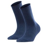 FALKE Damen Socken Active Breeze 2er Pack - Uni, Rollbündchen, Lyocell Faser Dunkelblau 39-42