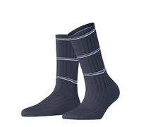 FALKE Damen Socken Cosy Wool Boot W So Wolle Kaschmir einfarbig 1 Paar, Blau Blue Ink 6491 Stripe, 39-42