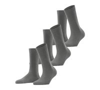 FALKE Damen Socken Family 3-Pack W SO Baumwolle einfarbig 3 Paar, Grau (Greymix 3399) neu - umweltfreundlich, 39-42