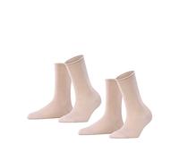 FALKE Damen Socken Happy Double Pack W So Baumwolle einfarbig 2 Paar, Rosa Blossom 8645, 35-38