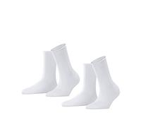 FALKE Damen Socken Happy Double Pack W So Baumwolle einfarbig 2 Paar, Weiß White 2000, 35-38