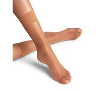 FALKE Damen Socken Shelina 12 DEN W SO Ultra-Transparent einfarbig 1 Paar, Braun (Noisette 5109), 39-42