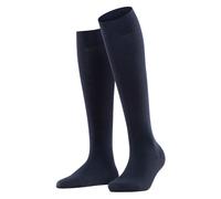 FALKE Damen Kniestrümpfe Softmerino W Kh Wolle Baumwolle lang einfarbig 1 Paar, Blau Dark Navy 6379, 37-38