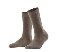 FALKE Damen Socken Softmerino W So Wolle Baumwolle einfarbig 1 Paar, Braun Pebble 5810, 35-36