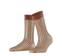 FALKE Damen Socken Wicker Game W So transparent gemustert 1 Paar, Rosa Rosewood 5225, ONESIZE