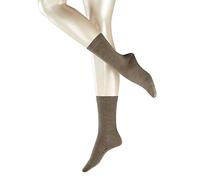 FALKE Damen Softmerino Socken Merino Wolle Baumwolle Schwarz Grau Mehr Farben Damen Dünne Leichte Warme Einfarbig Wadenlange Socken für Sommer oder Winter Arbeit oder Casual Looks 1 Paar, Grau, 7-8
