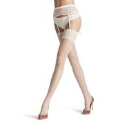 FALKE Damen Stay-Ups Seidenglatt 15 DEN W Sto transparent einfarbig 1 Paar, Weiß Champagne 2579, M