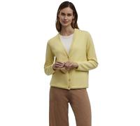 FALKE Damen Strickjacke Basic W Cr Baumwolle weich elegant klassisch für Business und Freizeit 1 Stück, Gelb Hay 1105, M
