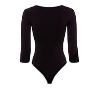 FALKE Damen Stringbody Body atmungsaktive Baumwolle leicht schimmernd 3/4 Arm elegant nahtlos mit Rundhals Ausschnitt zartes Gefühl auf der Haut 1 Stück